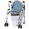 CPARTS Comodino da comodino Sedia da comodino Comodino da comodino Sedile WC bariatrico pieghevole con ruote a secchiello/coperchio per un facile trasferimento degli anziani, ausilio per la deambul