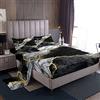 Loussiesd Set di lenzuola in marmo nero e oro con linee incrinate dorate, per bambini, ragazzi, ragazze, adolescenti, grigio e bianco, con trama di marmo e tessuto di lusso, set di biancheria da letto king