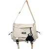 Inshere Borsa a tracolla estetica con graziosi aghi e ornamenti, borsa a tracolla in nylon, borsa a tracolla giapponese, per uomo e donna, bianco -A02, Bianco-A02