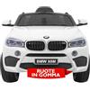 Mondial Toys Auto Macchina Elettrica per Bambini 12V BMW X6M con Sedile in Pelle Ruote in Gomma Telecomando 2 4G Porte Apribili Full Optional Bianco