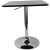 unkonwcy Tavolo da bistro nero rettangolare in acciaio inox regolabile in altezza, quadrato, tavolo da bar, tavolo da giardino, robusto e pieghevole, 60 x 60 cm