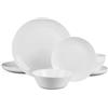 LaGlint Vetro Opalino Servizio da Piatti Set 12 Pezzi, Bianco Servizio da Tavola con 4 Piatti Piani, 4 Piatti da Dessert, 4 Ciotole Cereali, Lavabile in Lavastoviglie, Adatto per Microonde