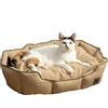 English Home Cuccia per Gatti, Lettiera per Gatti da Interno, Rivestimento Sfoderabile, Cuccia per Cani Lavabile in Lavatrice, Cuscino Imbottito, Cuccia per Cani e Gatti 40x60x17 cm, Beige