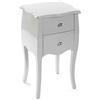 VERSA Cagliari Comodino Tavolino o ausiliario per la Camera da Letto o Il Soggiorno Cassettiera, con 2 cassetti, Misure (A x L x l) 71 x 35 x 40 cm, Legno, Colore Bianco