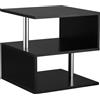HOMCOM Moderno Tavolino da Caffè Basso Da Salotto per Soggiorno e Sala da Pranzo, in Legno, 50x50x50 cm, Nero|Aosom