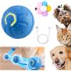 Doukesh Palla per Cani,Pallina per Cani che Si Muove da Sola,Ricaricabile Pallina Interattiva per Cani,Giocattoli Interattivi per Cani con Luci a LED,Palla Rotante Automatica Resistente per Cani (Blu)