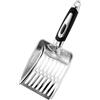 Amexo Paletta per lettiera gatto, 25.2×10.8cm Paletta Lettiera Gatto in Metallo, Acciaio inox Paletta Lettiera Gatto con manico in plastica, setaccio per cacca Per gatti cani conigli criceti e altri animali