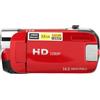 Yctze Fotocamera Digitale D90 1080P 16MP con Schermo Ruotabile da 2,4 Pollici, Videoregistratore HD con Zoom 16X, Luce di Riempimento e connettività USB (rosso)
