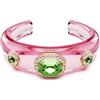 Swarovski Dulcis Bracciale Rigido, Gioiello con Cristalli Rosa e Verdi, Pietre Preziose a Taglio Misto, Taglia L, Placcatura in Tonalità Oro, 17,5 cm, 1 cm, 6,1 x 5 cm, 3,3 cm
