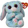 TY Beanie Bellies Skippy il Coniglietto Pasquale Azzurro con gli Occhioni Rosa Glitter, i Coccolosi Animaletti di Peluche con il Pancino Morbido, Pasqua, 20 cm, T41515