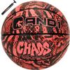 AND1 Pallacanestro del caos: regolamento ufficiale taglia 7 (75,9 cm) gomma da basket - Deep Channel Construction Streetball, realizzato per giochi di basket indoor ed outdoor, rosso/nero Jungle