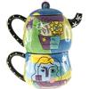 Enesco Prosperity Tree Graphitcs Teiera, Ceramica, Multicolore, 15x15x18 cm