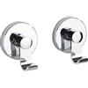WENKO Set di 2 ganci per salviette, appendiabiti, fissaggio senza trapano, ABS, 6 x 7 x 5 cm, Cromo