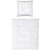 Möve Noblesse - Set copripiumino 155 x 220 cm + 80 x 80 cm, in 100% cotone, colore: Bianco/Moonlight