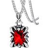 FaithHeart Rubino Pietra Preziosa Collana Argento Collana Artiglio di Drago 55+5 CM Collana Uomo Accaio Gotico Punk Impermeabile e Anallergico Regalo Compleanno Natale