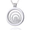 Morella Collana Donna 70 cm Acciaio Inossidabile con Coins Moneta amuleto Ciondolo Rotondo 33 mm Anello di zirconi Argento in Sacchetto di Velluto