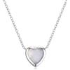 COAI Collana da Donna in Argento Sterling 925 con Ciondolo Cuore di Pietra di Luna, Collana Cuore di Pietra di Luna da Donna