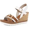inblu Sandali Donna in Ecopelle a Fasce Incrociate con Zeppa, Cinturino Regolabile e Catena Decorativa, dal 35 al 41, Bianco, 39 EU
