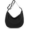 JXAXD Crossbody Bag Donna Grande con Tracolla Regolabile Mezzaluna Borsa Donna Impermeabile Moon Bag Donna Got Bag Moon Bag Large per Donna Uomo Donna, Nero