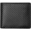 LJCZKA Portafoglio in Pelle Uomo, Sottile Protezione RFID Portafoglio, Slim Bifold Grande Capacità Portamonete con 12 Porta Carte, Lembo Finestra ID (Fibra di Carbonio Nero)