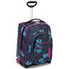 SEVEN Trolley Fit Colorflower, Nero, 35 Lt, 2in1 Zaino con Sollevamento Spallacci per uso Trolley, Scuola & Viaggio