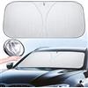 Bseical Tendine Parasole per Auto 136×65cm, Parabrezza Interno, Ripiegabile, Portabile, per SUV Camion, Isolamento Termico e Protezione UV (S)