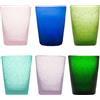Memento Set 6 Bicchieri da Acqua in Vetro colorato Fantasia Malva