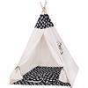 SPRINGOS Tenda per bambini Tipi Tent Tappetino Cuscino in cotone 160x120x100 cm Tenda da gioco per bambini