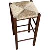 Marvin Sgabello Alto E Basso Quadrato In Legno Con Seduta Paglia Gambe Poggiapiedi Ergonomico Portatile Moderno Senza Schienale Sedia Per Bar Cucina Ufficio (H. 70 CM)