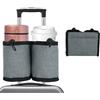Kiuiom Portabicchieri Da Viaggio Per Bagagli,Porta Bevande A Mano Per Valigia,Accessorio Per Valigia,Con Corda Portaoggetti,Spazio Per Due Drink,Grigio,Kiuiom