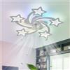 Dfiacn RGB Lampadario Con Ventilatore Da Soffitto Con Telecomando APP, Bambino Cameretta Lampadario Ventilatore Reversibile 6 Velocità Dimmerabile Ventola Soffitto Con Luce Memoria Silenzioso Bianco