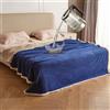 Catalonia Classy Coperta IMPERMEABILE Copriletto Copriletto Salvadivano Impermeabile Soggiorno Pile Sherpa Coperta Letto Divano 152 x 127 cm Blu Scuro/Taupe