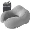 Cozy BoSpin Cuscino da viaggio - Cuscino per il collo per i viaggi, cuscino portatile in memory foam, comodo e leggero, confezione rapida per il campeggio, il riposo del sonno (grigio)