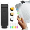 Bigqin Lampada per Leggere a Letto con 100 Etichette per Indici, Luce Lettura Libro Notturna, 3 Modalità di Colore e 5 Luminosità Dimmerabile, luce Portatile Ricaricabile USB,Nero