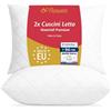 Flowen Cuscini Letto Coppia di Guanciali 50x70 per Dormire Imbottitura Standard Antiacaro Anallergico Traspirante Rettangolare per Matrimoniale Singolo con Federa Trapuntata Sfoderabile e Lavabile