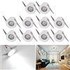 Elitlife Mini faretto da incasso a LED, 10 x 1 W, con trasformatore, sistema a incastro, mini faretti da incasso a LED (stile 3, bianco freddo)