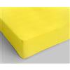 HOME ZEN HOUSEHOLD LINEN Lenzuola Sotto con Angoli Elastici, 100% Cotone, per Letto Matrimoniale e Singolo e Piazza mezza, Colori Tinta Unita (Giallo, 175 x 190 + 25 cm)