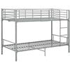 IKAYAA Letto a Castello per Adulti Letto a Castello in Metallo con Rete a doghe Letto Singolo 90x200 Inclus Scomponibile in 2 Letti Singoli-Grigio-