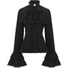 pvucpot Donna Camicia con Bottoni Volant Steampunk Vittoriana Donna Scollo a Balze Camicetta Gotica a Maniche Lunghe Vittoria Lolita Top da donna con maniche a campana Camicia