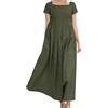Generico Vestito Estivo Leggero, Abito Chemisier Donna Estivo, T-Shirt Abito Estivo al Ginocchio Abiti Casual Larghi in Tinta Unita Abito Lungo da Spiaggia Traspirante Comodo
