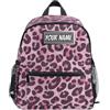 Ksajwzf Zaino personalizzato per bambini,Zaino per bambini con pelle di leopardo rosa nera per ragazze e ragazzi,Libreria prescolare con nome personalizzato pelle animale, Multicolore