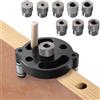 Aurobest Guida Trapano Tassello, Localizzatore Fori Dritti con 9 Pezzi 2-10mm Boccole Perforazione, Posizionatore per Foratura Centrata, Strumenti Lavorazione Legno, Dispositivo Foratura Legno Regolabile