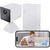 EZVIZ 4G LTE 2K Telecamera WiFi Interno, Telecamera a Batteria Power Bank, Audio Bidirezionale, Rilevamento di Persone, Registrazione Time-Lapse, Modalità AOV, Senza Fili, CB2 Kit Bianco