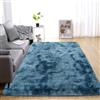 LYKEJI Tappeti per camera da letto Tappeti a pelo lungo e morbidi Tappeti antiscivolo per interni extra morbidi e confortevoli per soggiorno Camera da letto Bambini (blu, 80x160cm)