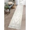 JaeMoose Tappeto boho per corridoio, in cotone, lavabile, con nappe, tessuto a mano, per corridoio, camera da letto, bagno (beige, 60 x 180 cm)
