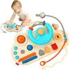 caterbee Giocattolo Montessori per Bambini, Volante con Luci e Suoni, Multicolore (Rosso)