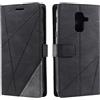Vankii Cover per Samsung Galaxy A6 Plus 2018, Flip Caso Libro Premium Portafoglio Custodia in Pelle PU Magnetica,Custodia Pelle Sintetica TPU Silicone Antiurto,Funzione Supporto Slot Schede (Nero)