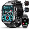 OUKITEL Smartwatch Uomo Militare, Orologio Fitness Uomo con Chiamate Bluetooth, Smartwatch Digitale 5ATM Impermeabile, 120+ Modalità Sportive con Cardiofrequenzimetro, SpO2, Sonno, per iOS/Android