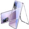 MEIQIBAO Cover per Oppo Reno10 Pro/Reno10 Custodia Magnetica con Adsorbimento Vetro Temperato Trasparente a Doppia Faccia Protezione a 360 gradi Cornice Metallica Resistente ai Graffi, viola