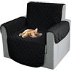 Comart - Copripoltrona Majestic - Copri Poltrona con Braccioli - Telo Trapuntato - Reversibile - Antigraffio - per Cani e Gatti - Lavabile in Lavatrice - Antiscivolo - Nero - Poltrona 1 Posto